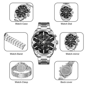 Reloj cronógrafo de negocios para hombre, de acero inoxidable, resistente al agua, de cuarzo, con ventana de fecha. - Product Image 2