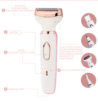 Rasoir portable pour femme Quick Shave 4 en 1, machine d'épilation douce pour la peau, tondeuse sans fil multi-têtes pour la maison