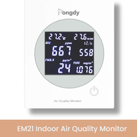 Monitor de Calidad del Aire de Grado Comercial Tongdy, Sensor NDIR para CO2, PM2.5, TVOC, HCHO, con Alarma de Luz para Edificios de Oficinas