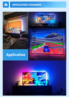Kit de bande LED intelligente CL Lighting Smart Ambient 5050 RGB avec boîte de synchronisation pour rétroéclairage TV, CCT 2700-6500K, IP44, entrée 12V