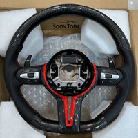 Volant sport en fibre de carbone noir chromé pour BMW F30 E71 E84 E90 E92 E87 F20 F22 F26 F30 F87 M3 M5 F10 F12 F36 F15 F80