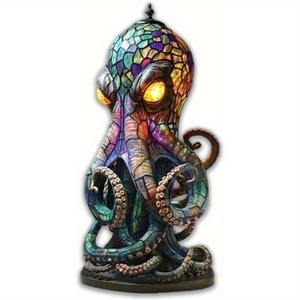 Lámpara de Pulpo de Resina con Ojos Brillantes, Lámpara 3D con Forma de Animal, Estilo Bohemio Único, Lámparas Decorativas de Mesa con Temática Oceánica para el Hogar - Product Image 3