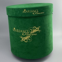Boîte cadeau ronde en carton velours en matériaux recyclés avec finition brillante/mate pour roses éternelles – Vente en gros