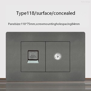 Interruptor de pared moderno, enchufe de pared, interruptor de TV y toma de corriente para el hogar, la oficina y el hotel - Product Image 3