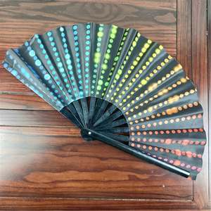 Ventilador de Mano Grande Personalizado de Bambú de 13 Pulgadas, Popular en 2025, para Fiestas Rave - Product Image 2