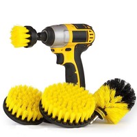 Kit de 4 brosses de lavage de voiture avec accessoires pour perceuse, nettoyeur de bacs et brosses de detailing automobile