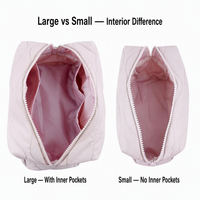 Sac de toilette de voyage léger en nylon personnalisé, double fermeture éclair, multi-compartiments, pochette de rangement portable pour les voyages en plein air