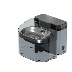 Fontaine à eau pour grand chien 11L, super grande, avec séparation eau propre/eau sale, hauteur 18cm, distributeur automatique pour animaux de compagnie en acier inoxydable - Product Image 1