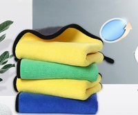 Marché allemand Taille de couleur personnalisée Emballage jaune 800gsm Microfibre 100% Serviette de nettoyage en microfibre pour voiture