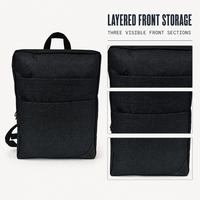 Sac à dos rectangulaire fin en tissu Oxford 300D, sac à dos pour ordinateur portable pour l'école, les voyages, le bureau, avec poignée supérieure et fermeture à glissière