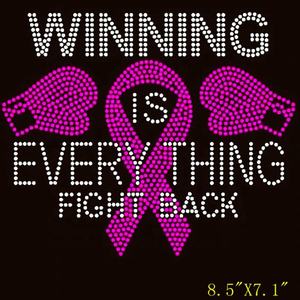 5 modèle meilleur fournisseur gagnant est tout combattre 2 Fit ruban sensibilisation au <span class=keywords><strong>cancer</strong></span> du sein Hotfix strass transfert fer sur - Product Image 4