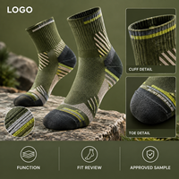 Chaussettes de sport respirantes en polyester recyclé et élasthanne à micro-stries, protection anti-ampoules, ajustement course, logo et emballage assortis