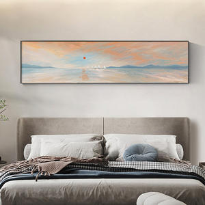 Impresión Artística de Paisaje Marino al Atardecer, Lienzo Texturizado con Veleros, para Decoración de Sala de Estar - Product Image 2