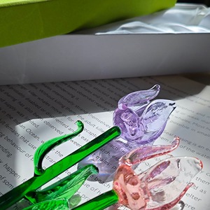 Rose en verre soufflé à la main, fleur artificielle en cristal, tige de rose éternelle, décoration pour la maison, cadeau de mariage - Product Image 4