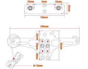 Support de cadre de <span class=keywords><strong>plaque</strong></span> d'<span class=keywords><strong>immatriculation</strong></span> à angle réglable CNC pour moto - Product Image 5