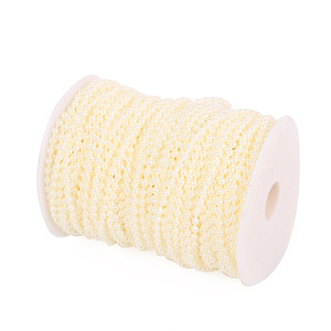 Bright Red Pearl String Imitation <b>Beaded</b> Chain White Off White Wedding Decoration Craft Supply Yiwu Origin - Product Image 5