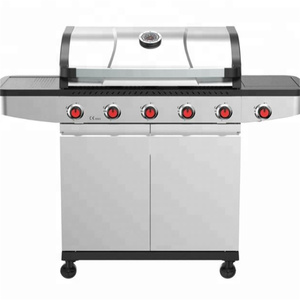 Barbecue en acier inoxydable à brûleur latéral en gros d'usine Grill extérieur à gaz 4 + 1 brûleurs - Product Image 5