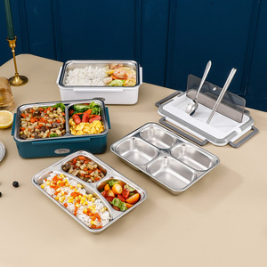 Boîte à lunch de chauffage électrique en acier inoxydable 304 pour les employés de bureau Capacité 1.1-1.2L - Product Image 4