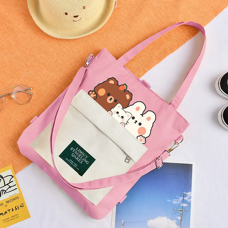 Bán sỉ tùy chỉnh Tote mua sắm túi tùy chỉnh Oxford vải tote bag với logo tùy chỉnh