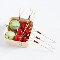 Piques à fruits en bambou style Ins, faites à la main, enveloppées de ficelle, mini brochettes, accessoires de photographie pour desserts aux fruits, bâtonnets à cocktail
