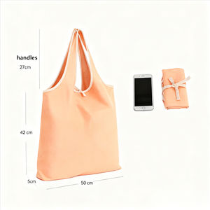 Bolsa de Lona Plegable PURE con Diseño de Letras, Asa de Hombro, Bolsa de Compras Reutilizable Plegable con Asa de Cuerda, Nylon Reciclado - Product Image 4