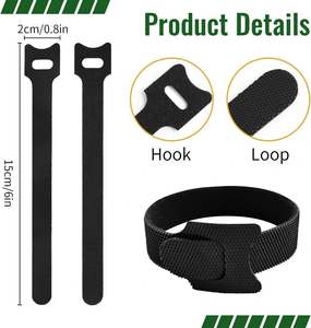 Correa de Sujeción de Cables Ajustable, Autoadhesiva, de Nailon con Cierre de Gancho y Bucle, Alta Elasticidad, Logotipo Personalizado, para Ropa, Bolsas, Zapatos - Product Image 2