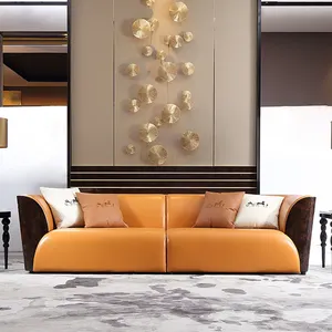 Sofá de couro de assento personalizado, design de itália europeu, luxo, alta qualidade, amor, conjunto, sala de estar, móveis para vila