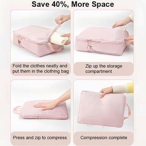 Space Saving 6 Set Travel Organizer with Breathable Mesh <b>Luggage</b> Bag for Suitcase Clothes Shoes Organization Gym Accessories - Product Image 3