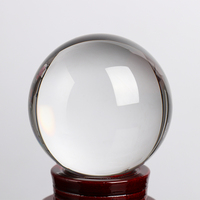 Boule de cristal personnalisée en verre de 80 mm avec support et boîte cadeau, gravure sculptée, décoration de maison tendance, thème féerique ou animalier DIY