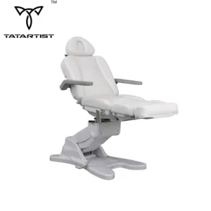 4 Motor Podiatry sandalye yüz masajı diş amaçlı yatak-pu-beyaz estetik uzanmış sandalye