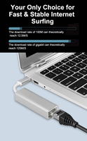 Adaptador USB-C a RJ45 Ethernet, Hub de Red Portátil de 1 Gigabit, 10/100/1000 Mbps para Laptop, MacBook, PC, Windows XP, Mac, HP, Lenovo