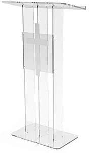 NewSelling VONVIK Facile Assemblage Pupitre Clair <span class=keywords><strong>Chaire</strong></span> D'église Avec Église Chrétienne Croix Trinité Style Transparent Acrylique Podium - Product Image 3