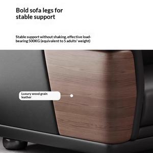 사무실 소파 커피 테이블 조합 세트 맞춤형 고탄성 폼 스펀지 심플 모던 가죽 비즈니스 보스 회의실 - Product Image 4