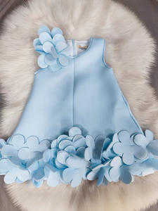 Robe de princesse blanche sans manches coupe droite <span class=keywords><strong>pour</strong></span> fille, nouvelle robe de mariée princesse florale 3D <span class=keywords><strong>pour</strong></span> filles, très populaire - Product Image 5