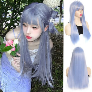 Perruque synthétique de haute qualité naturelle grande vague cheveux longs couverture complète de la tête Style Champagne couleur - Product Image 5