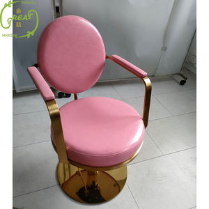 เก้าอี้ช่างทำผมสีชมพูและสีทองอุปกรณ์ร้านเสริมสวยร้านเสริมสวย - Product Image 5