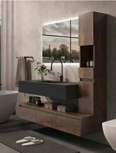 Mueble de Baño Individual de Estilo Tradicional Chino de la Serie Medieval con Espejo Inteligente Rectangular - Product Image 2