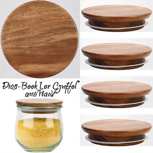 Oferta Especial: Juego de Almacenamiento de Cocina de Diseño Minimalista, Tarro de Vidrio Hermético con Tapa de Madera, Cuchara, Recipiente para Condimentos, Almacenamiento de Especias, Uso Alimentario, Cajón - Product Image 3