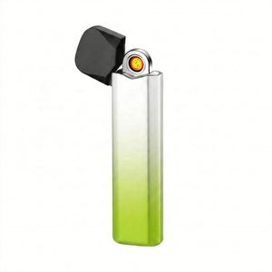 Luxury Slim Metal USB Electronic <b>Lighter</b> Rechargeable <b>Windproof</b> Plasma Arc Flameless Pocket <b>Lighter</b> for Smoking Men Gift - Product Image 2