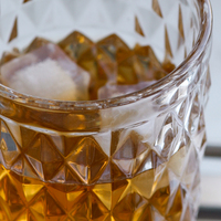 Verre à eau en verre sodocalcique gaufré diamant rétro 323 ml, multicolore, compatible lave-vaisselle, pour la maison, la cuisine, l'eau, le jus, le lait, les boissons