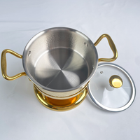 Hui-e Korean StyleIndividual Acier Inoxydable Mini Alcool Portable Hot Pot pour Camping en Plein Air & Restaurant & Home
