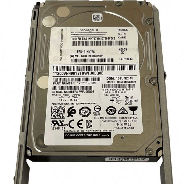 00WY963 High Performance IBX 600gb 10K 2.5" SAS 6GBPS HDD Hard Disk Drive New in Stock for V5000