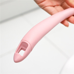 Toilet Brush Set With Base Long Handle Soft Bristle Rectangular Ergonomic Design Nordic Colors Bathroom Cleaning Tool - Product Image 4