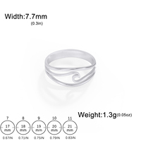 Bague vague de mer en acier inoxydable couleur or minimaliste femmes bagues à la mode océan Surf bijoux cadeau d'anniversaire
