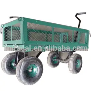 Chariot de jardin pliable à 4 roues, chariot en acier robuste, 400kg - Product Image 1