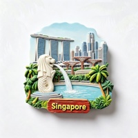 Souvenir touristique d'Asie du Sud-Est, aimant de réfrigérateur personnalisé en résine 3D, aimants de réfrigérateur de collection