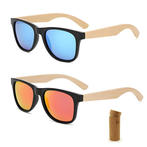 Lunettes de soleil écologiques en gros avec logo personnalisé, unisexes, rétro, miroir, en bois, pour hommes, en bambou, Gafas De <span class=keywords><strong>Sol</strong></span> - Product Image 4