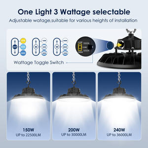 100W 150W 200W 120-277 Vac ufo casa Alto Lumen Alumínio Habitação PC Lens Warehouse Iluminação UFO High Bay <span class=keywords><strong>Light</strong></span> - Product Image 4