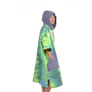 low moq custom towel poncho compressed quick dry microfiber hooded surf poncho towel