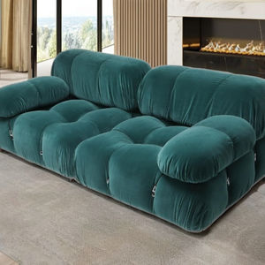 クリームサビワビデザインイタリアのミニマリスト生地モジュラー断面ソファ取り外し可能3 + 2 + 1人大きなヴィラアパートホテルソファ - Product Image 1